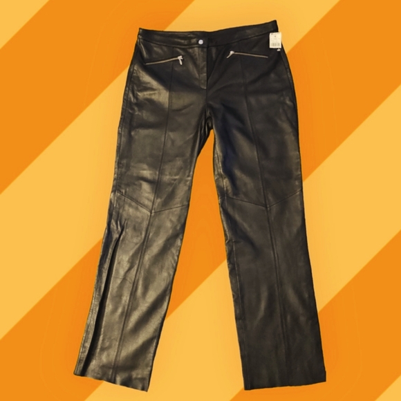 Wilsons Leather Pants - Wilsons Leather Maxima Black Leather Pants with Zipper NWT Size 18